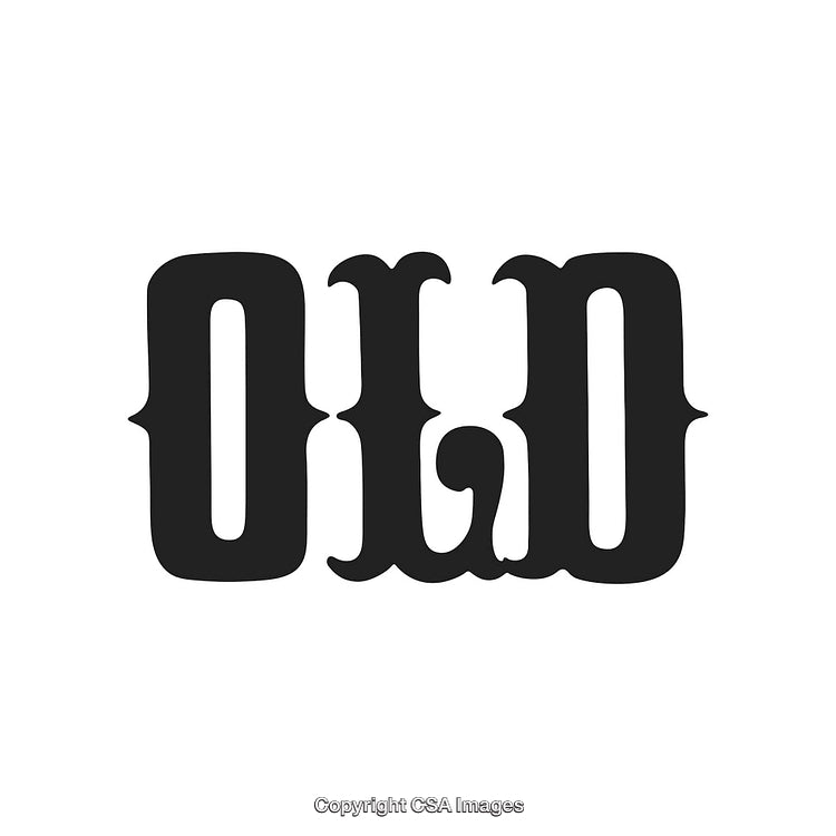 Stylized Ambigram Design Featuring the Words 'Old' and 'New' Symbolizing Contrast