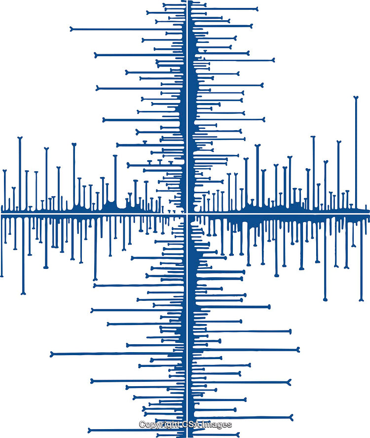 Abstract Blue Symmetrical Pattern With Vertical and Horizontal Elements