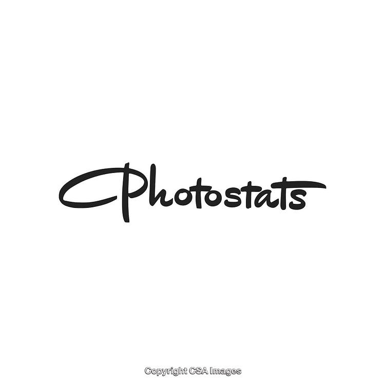 Elegant Photostats Logo Design Featuring Custom Black Calligraphy Text on White