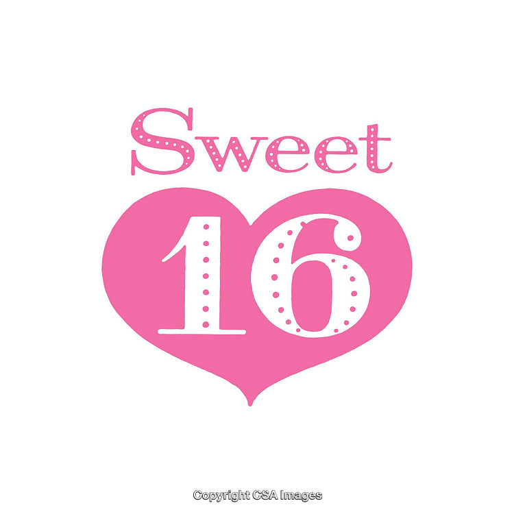 Pink Sweet 16 Design with Heart and Elegant Typography