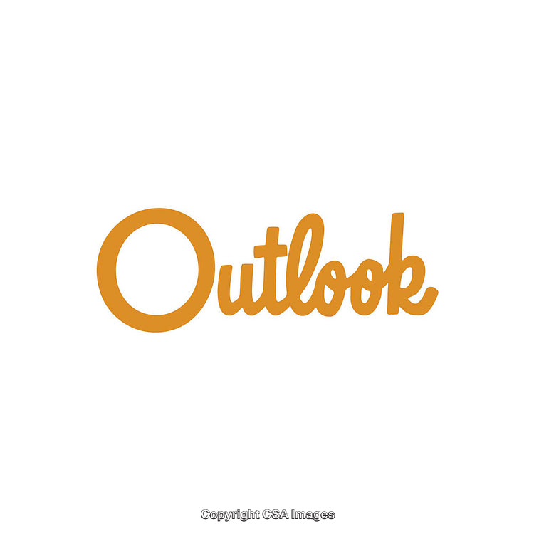 Stylish Typography Artwork Featuring the Word Outlook in Bold Orange Letters