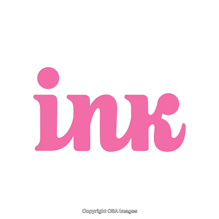 Pink Typographic Design Displaying the Word Ink on White Background