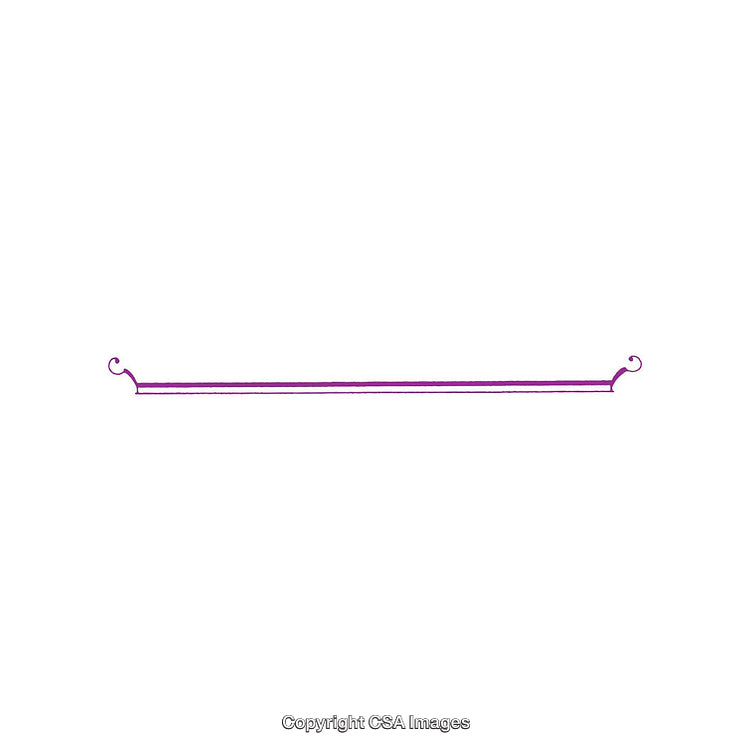 Minimalistic Purple Line Pattern with Curved Ornamental Ends on White Background