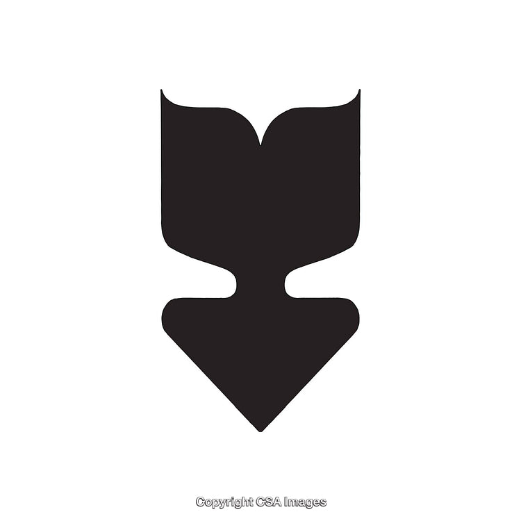Simple Black and White Abstract Dingbat Shape Illustration