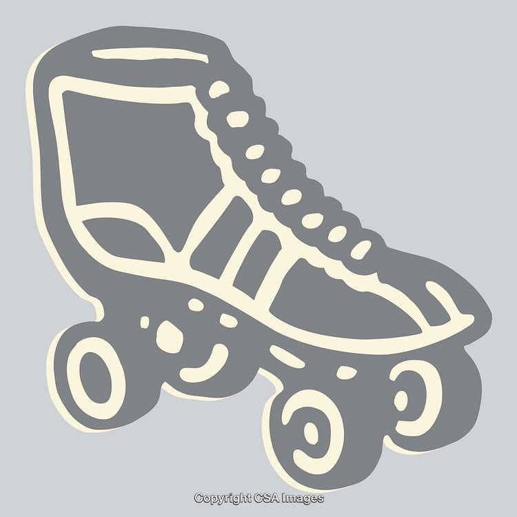 Illustration of a Retro Roller Skate in Line Art Style
