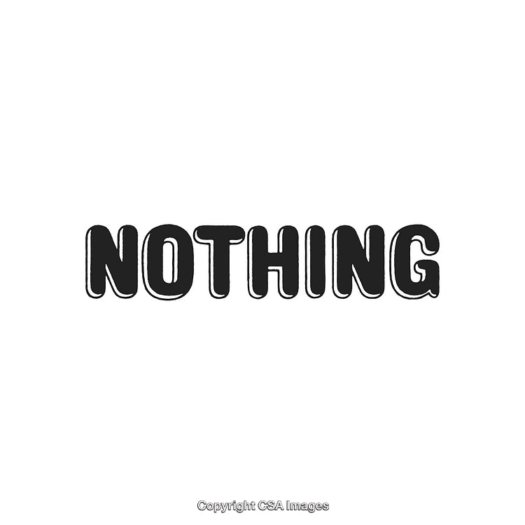Bold Black Text Art with the Word 'Nothing' on White Background