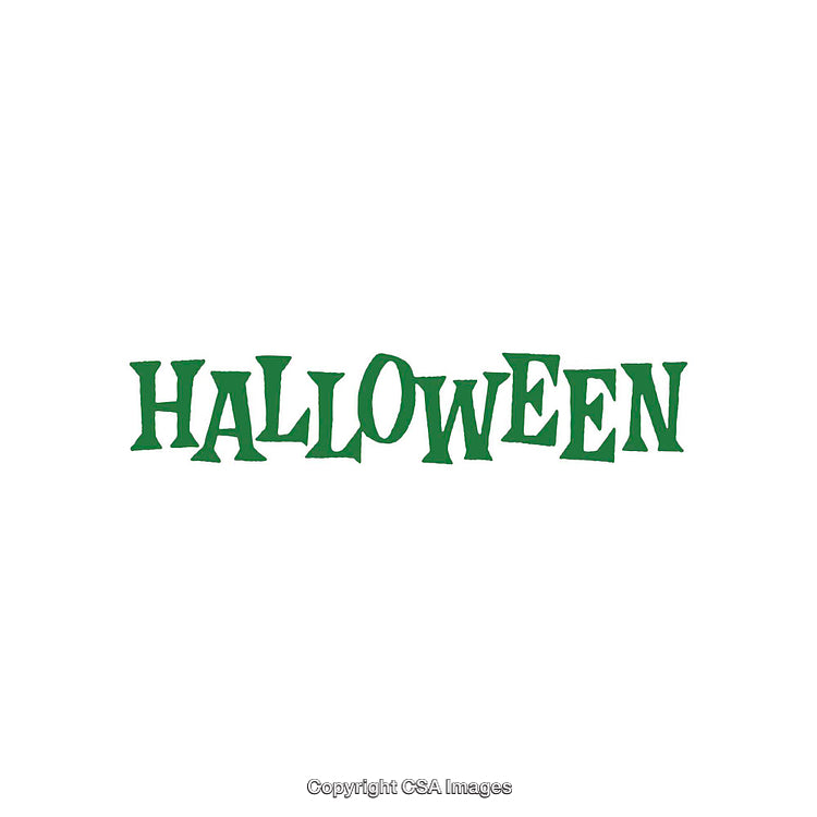 Green Halloween Text Design on Plain White Background