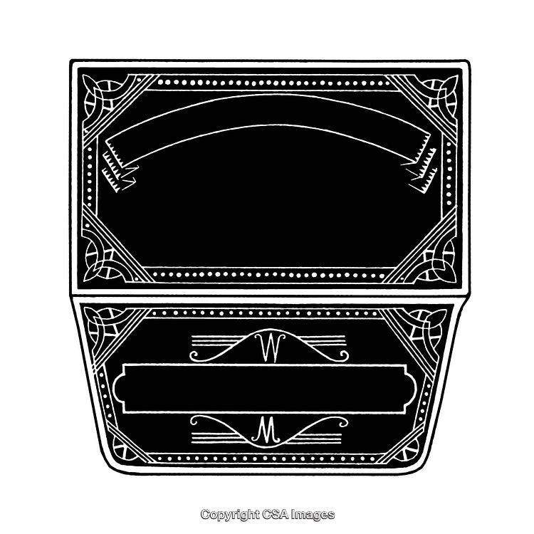 Intricate Black and White Border Illustration with Elegant Geometric Detailing