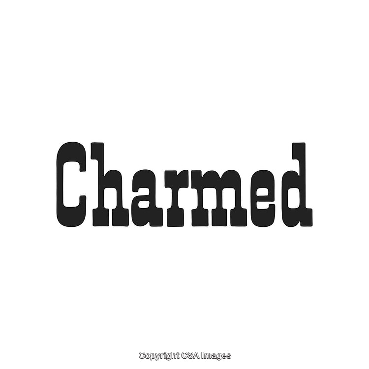 Charmed Text in Bold Black Typeface on White Background