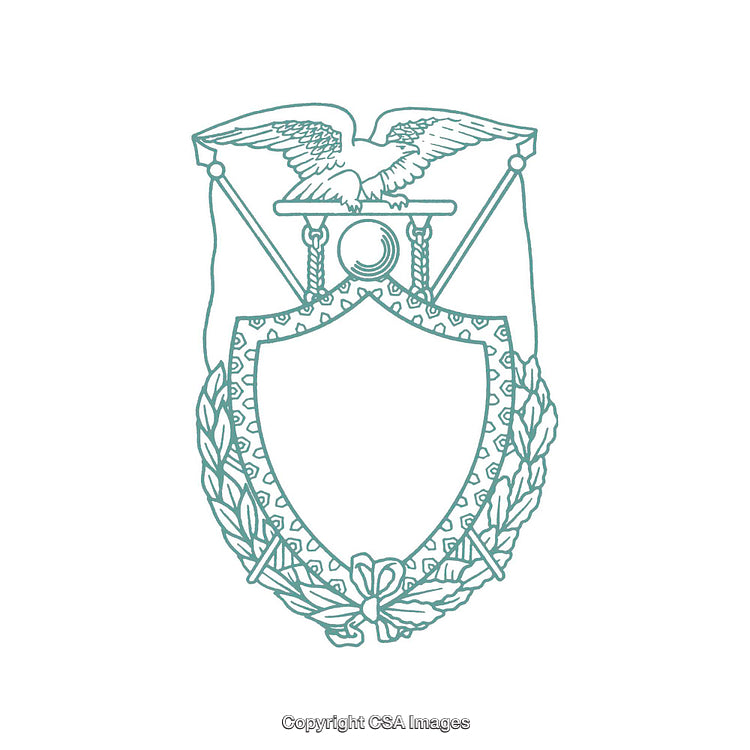 Minimalistic Outline Emblem With Eagle and Blank Shield for Design Uses