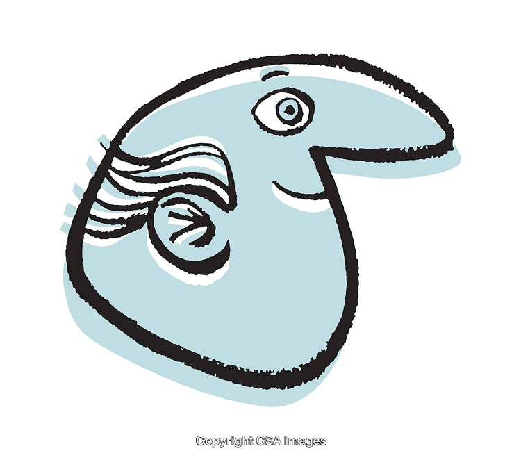 Colorful Abstract Illustration of a Whimsical Face in Profile View