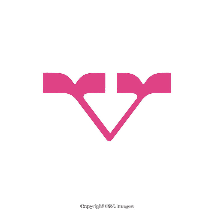 Pink Stylized Letter V Icon on a Clean White Background