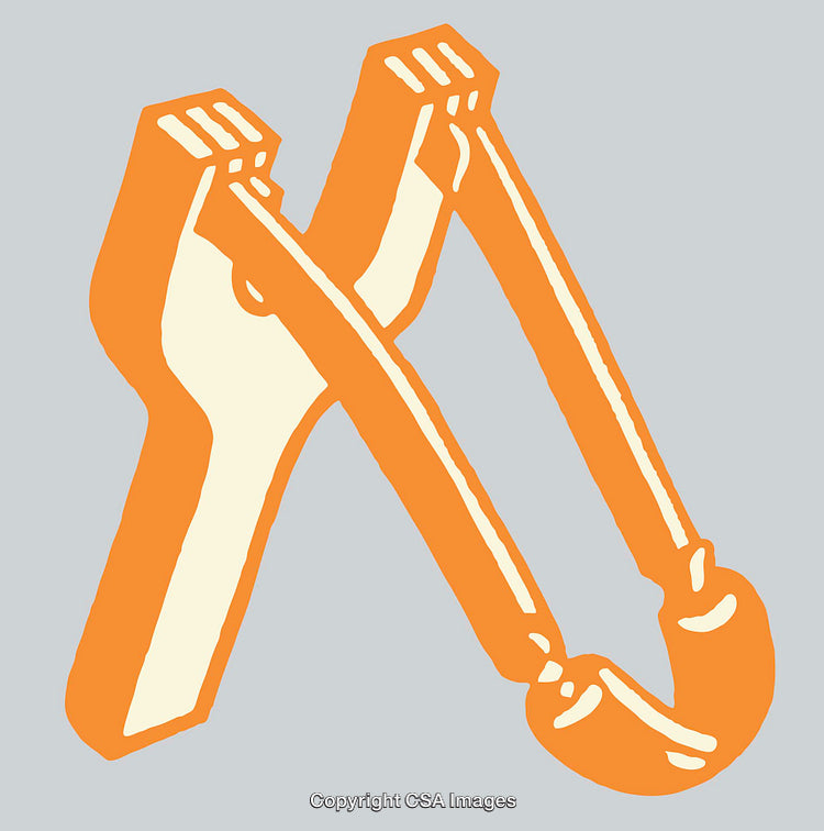 Orange and Cream Slingshot in Minimalist Line Art Style