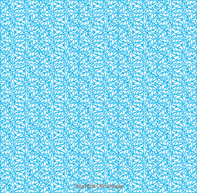 Blue Leaf-Like Decorative Pattern on a Light Background