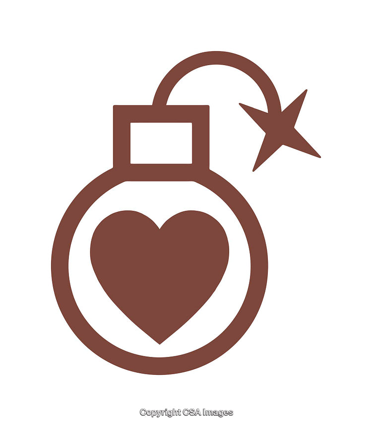 Heart-Shaped Bomb Icon Symbolizing Love and Explosive Emotions