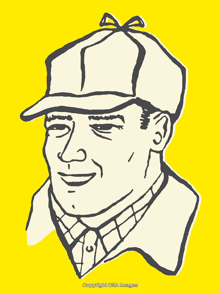 Retro Styled Cartoon Illustration of a Smiling Man in Cap