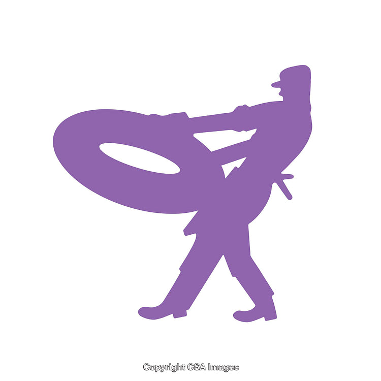 Silhouette Icon of a Person Carrying a Musical Instrument