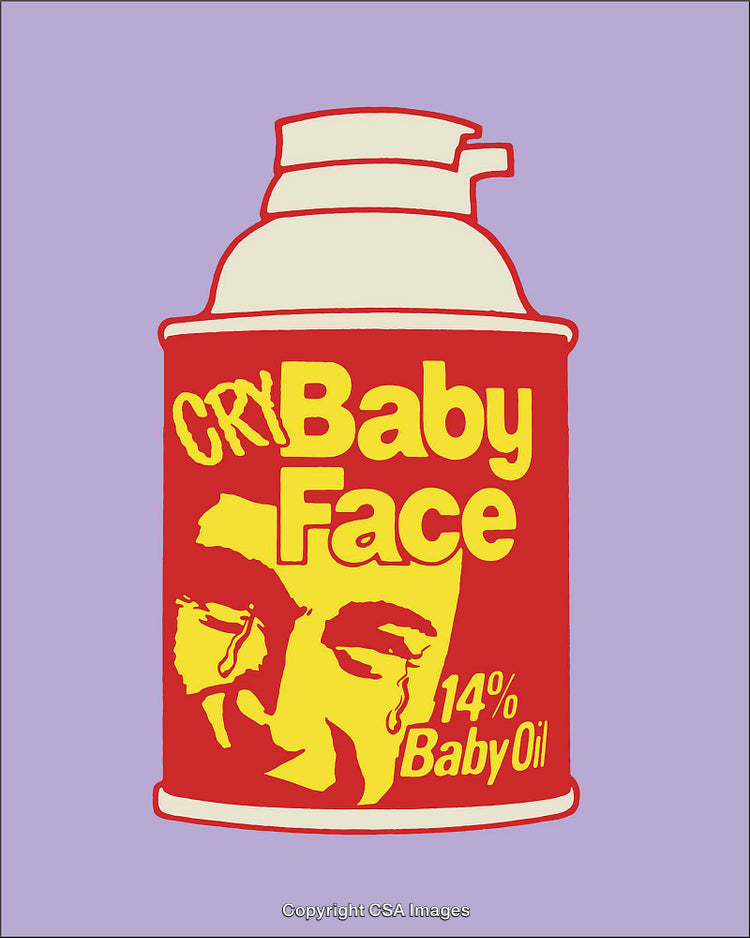 Colorful Illustrative Design of a Conceptual Baby Oil Product Label