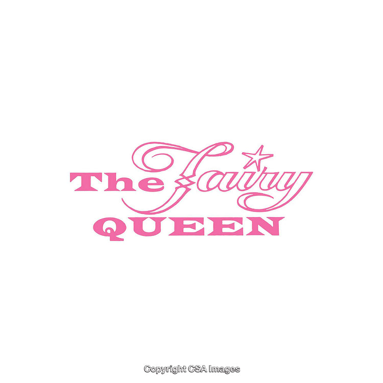 Elegant Pink Script Design With Fairy Theme Elements on White Background