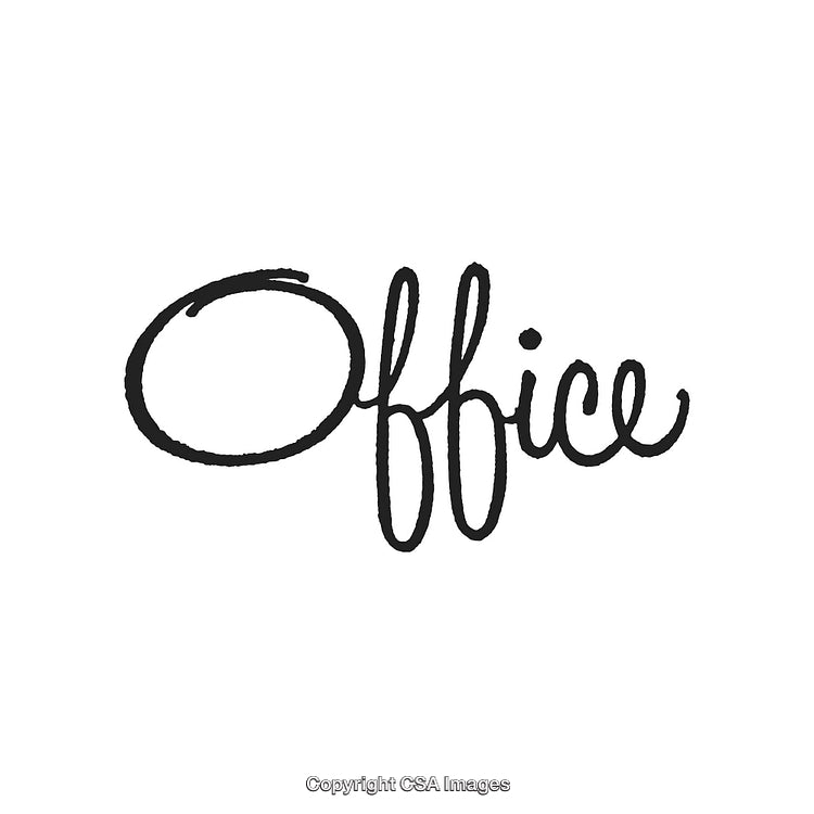 Modern Handwritten Text Design Featuring the Word 'Office' in Black Stylized Typeface