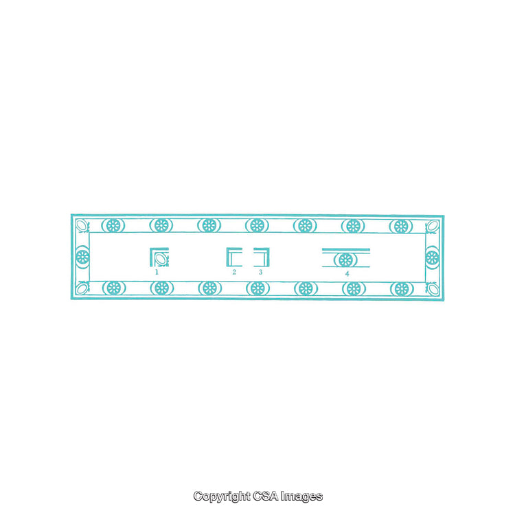 Geometric Architectural Blueprint of a Decorative Rectangular Panel with Minimalist Design