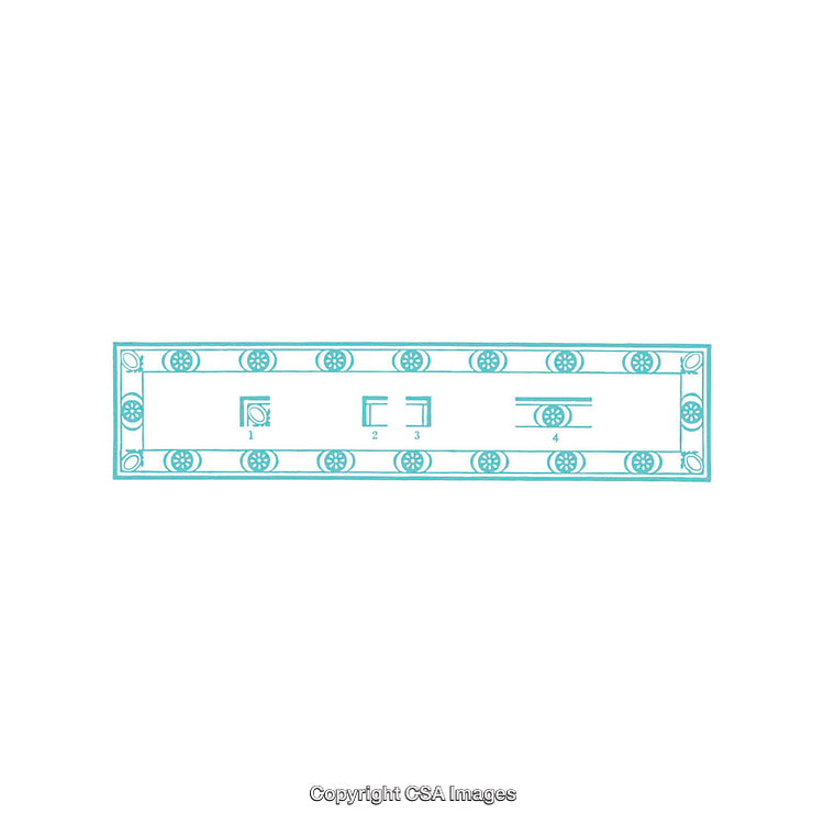 Geometric Architectural Blueprint of a Decorative Rectangular Panel with Minimalist Design