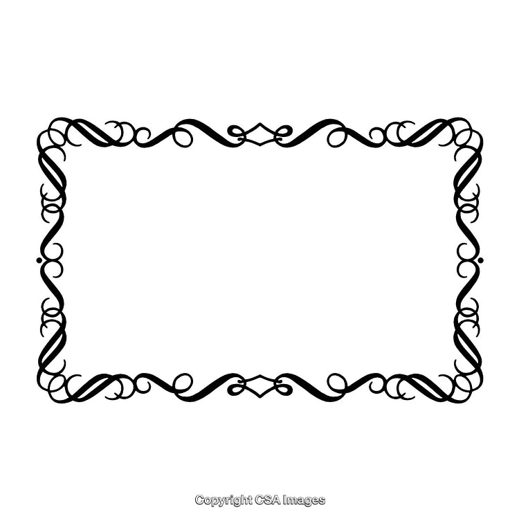 Elegant Ornate Black And White Decorative Border Frame Illustration