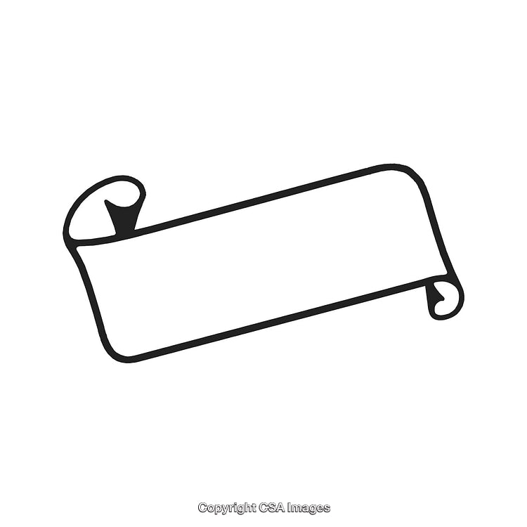 Simple Black and White Scroll Banner Design with Curved Edges