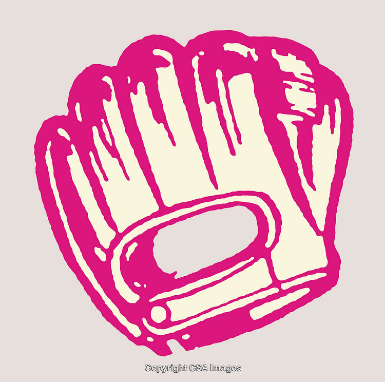 Colorful Line Art Illustration of a Stylized Baseball Glove Design