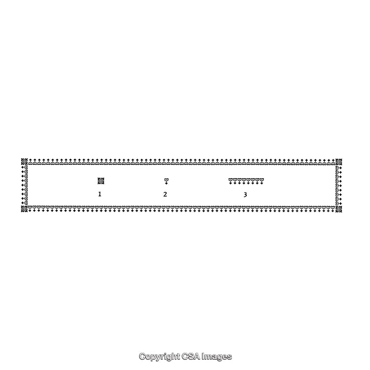 Black and White Decorative Border Design with Three-Dimensional Elements