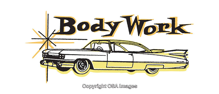 Retro Styled Illustration of a Classic Car with Unique Typography