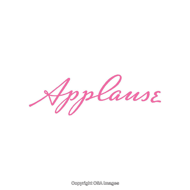 Pink Applause Text on White Background in Elegant Cursive Typography