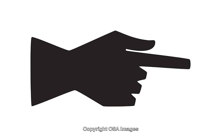 Black Silhouette of a Hand Pointing with Index Finger Right