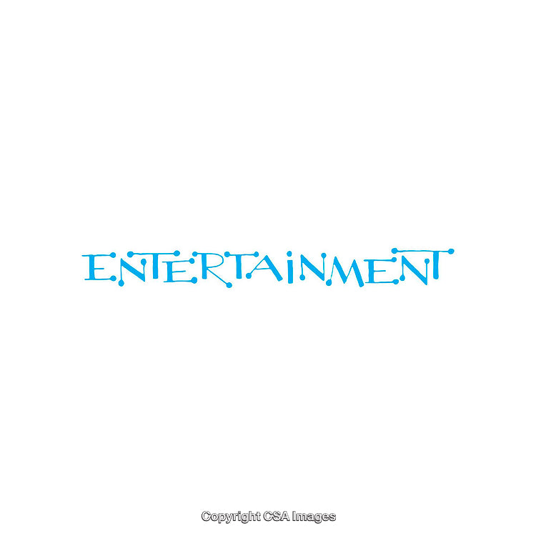 Blue Entertainment Text Design on a White Background
