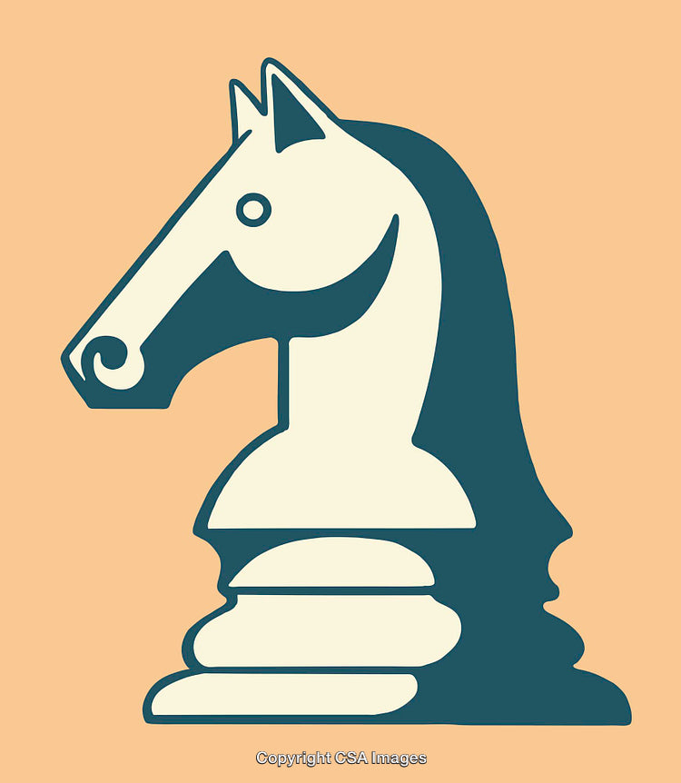 Stylized Illustration of a Chess Knight Figure on a Subtle Background