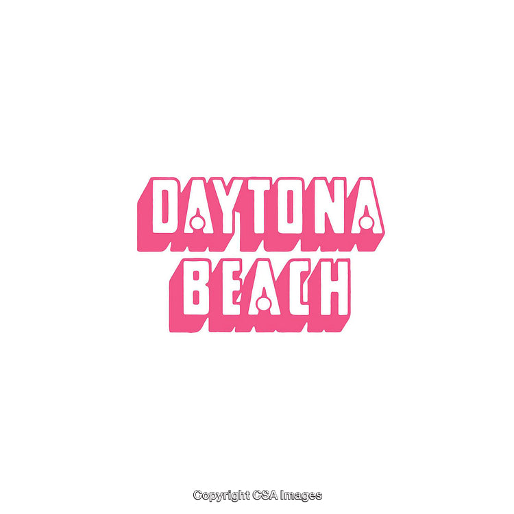 Daytona Beach Pink Monochrome Bold Text Graphic Logo Design
