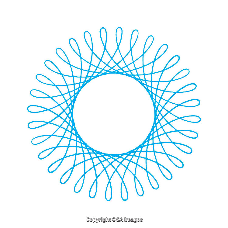 Intricate Blue Geometric Circular Design on a White Background