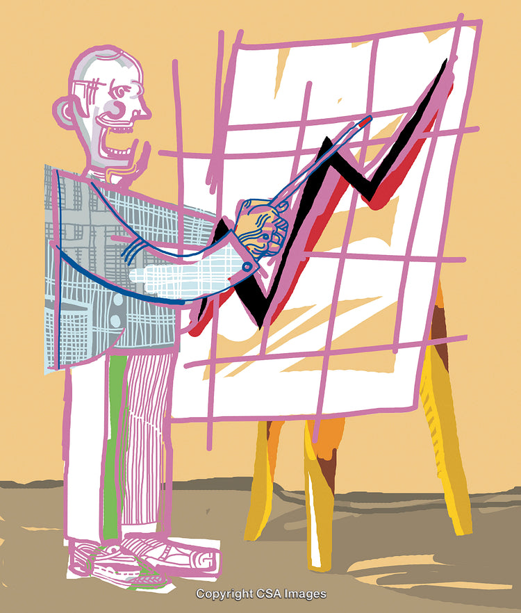Businessman Pointing to a Graph