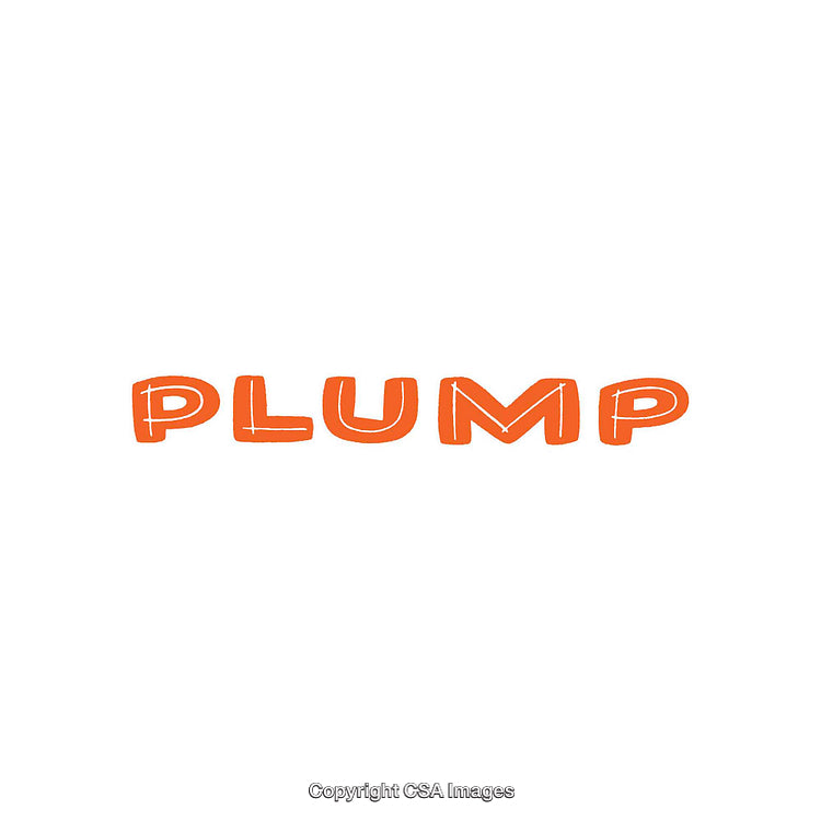 Orange Illustrated Word Plump on Simplistic White Background