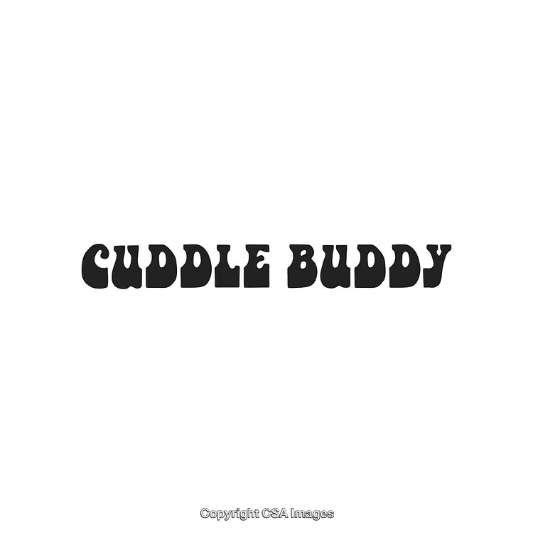 Stylized Typography Featuring 'Cuddle Buddy' in Bold Black Font