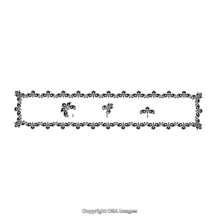 Decorative Black and White Border with Floral Ornamental Design