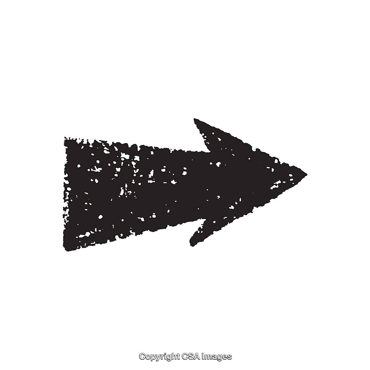 Textured Black Arrow Icon with a Distressed Grunge Style
