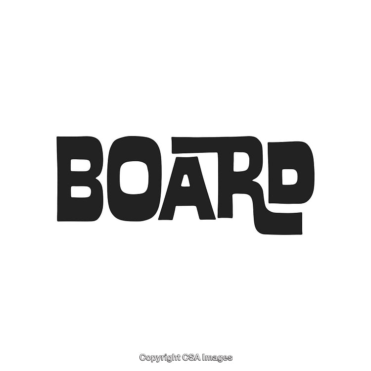 Creative Black and White Typography Design Featuring The Word 'Board'