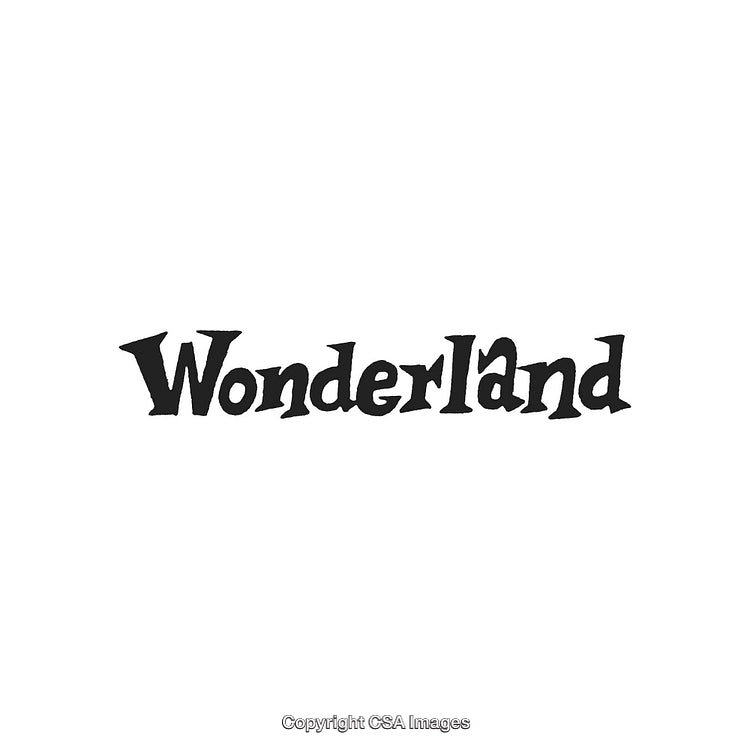 Wonderland Themed Typeface Logo Design with Creative and Playful Letters Displayed