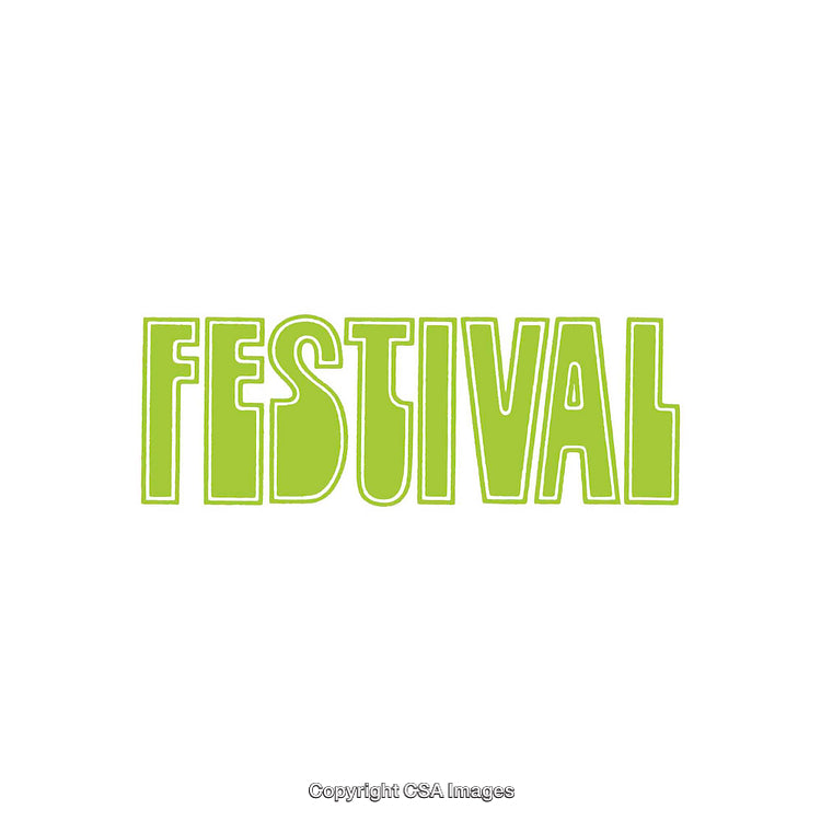 Green Textured Vector Graphic Featuring the Word 'Festival' on White Background