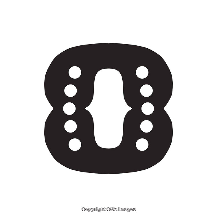 Black Geometric Design with Circular Elements on White Background