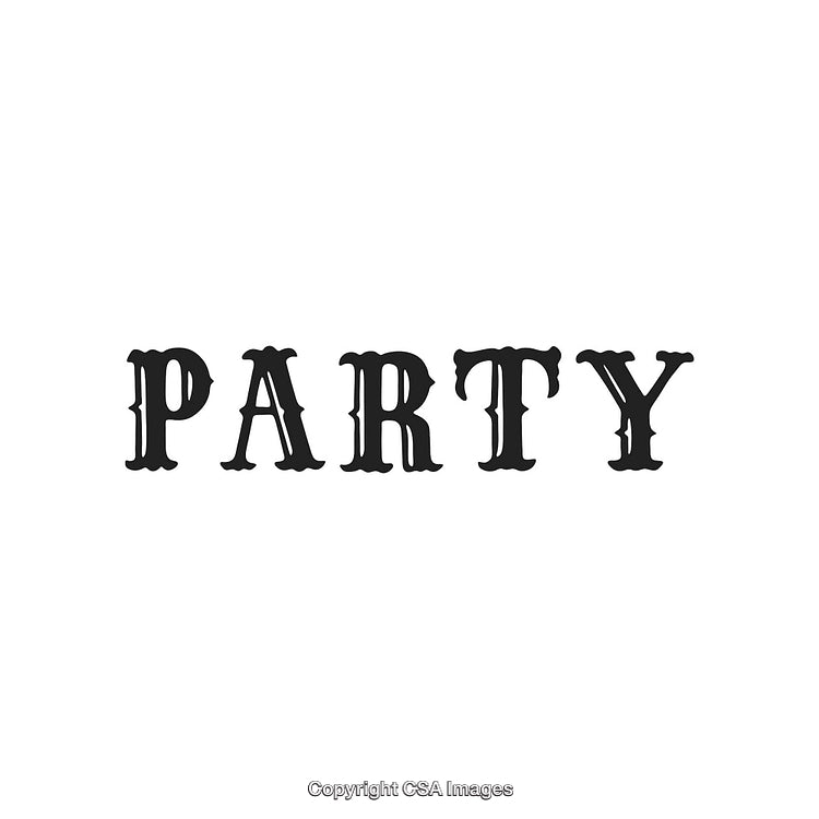 Stylized Western Typeface For Party Themes And Event Designs On White Background