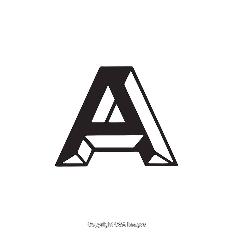 Geometric Design of the Greek alpha symbol in Stylized Form