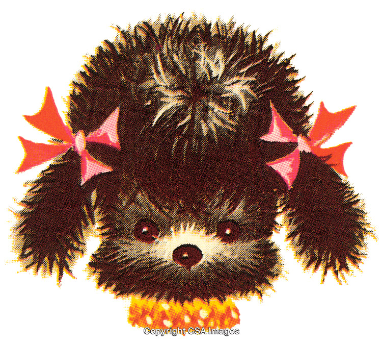 Cute Poodle Puppy With Bows And Fluffy Fur Illustration
