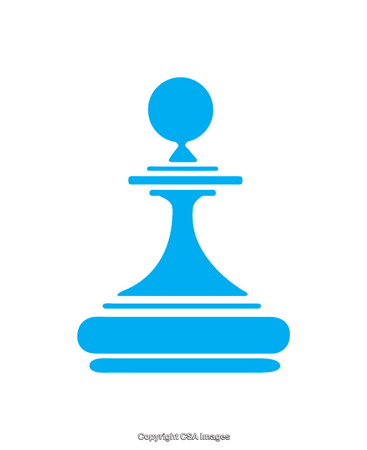 Blue Chess Pawn Icon for Games and Strategy Concept